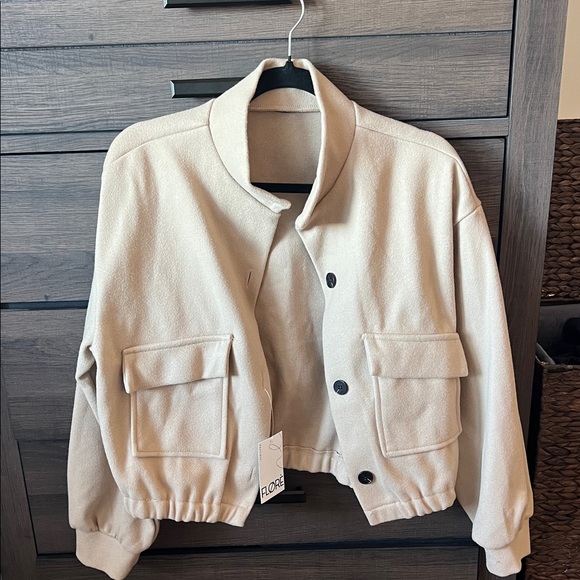 Cream Button-Up Jacket - Picture 1 of 4